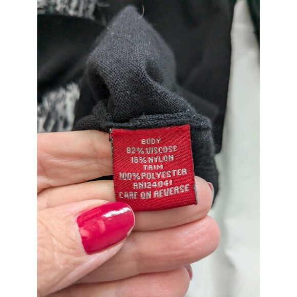 RED Brand Sweater Women's 2X Black V Neck Cardigan 3D Flowers Leopard Chiffon - Picture 10 of 13